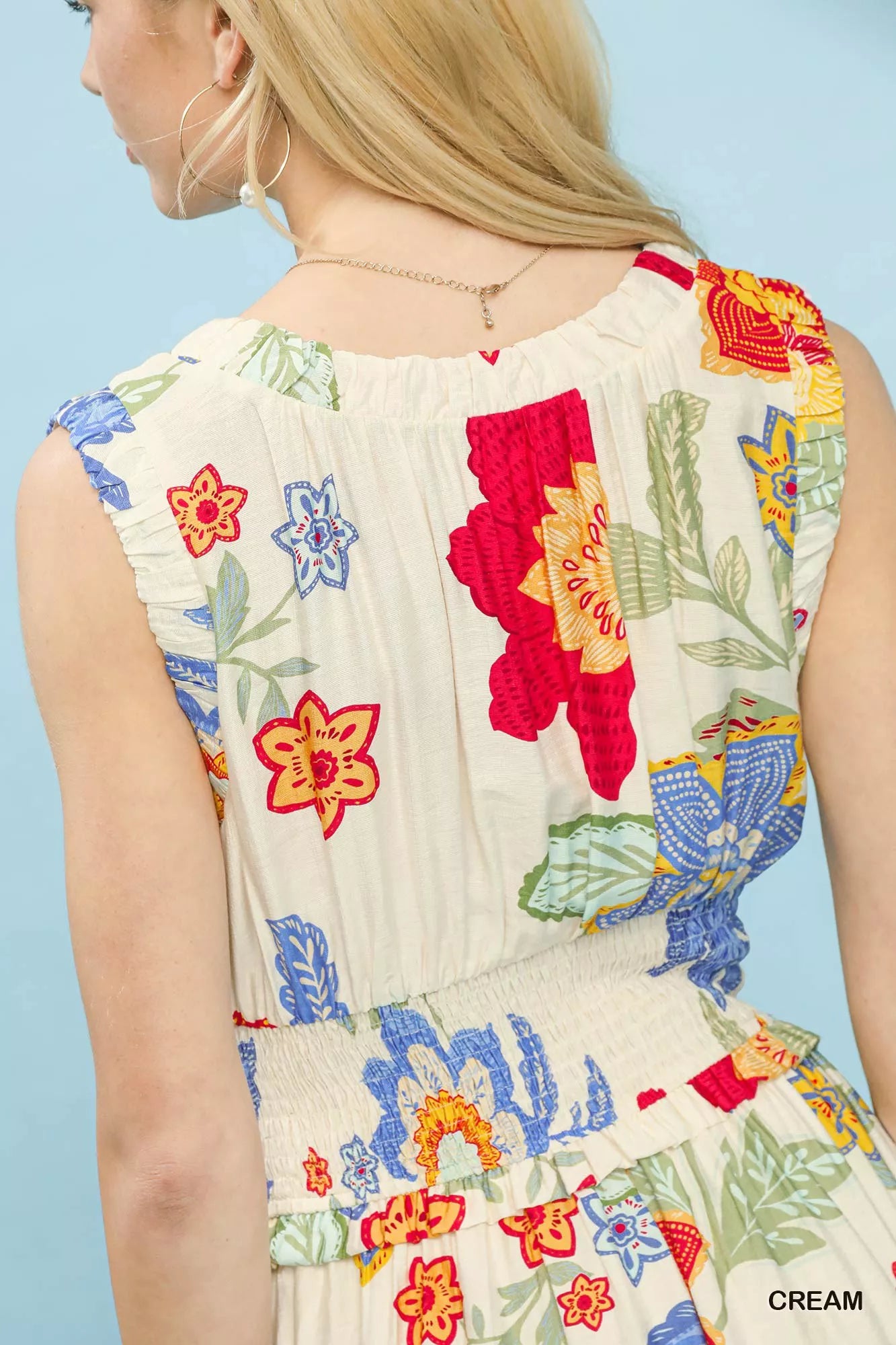 UMGEE Floral Smocked Midi Dress on Simply Obsessed