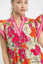 UMGEE Mix Bold Floral Tiered Midi Dress on Simply Obsessed