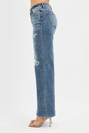 RISEN Tummy Control Mid Rise Fit Wide Jeans on Simply Obsessed