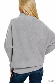 Zenana Viscose Dolman Sleeve Mock Neck Sweater on Simply Obsessed