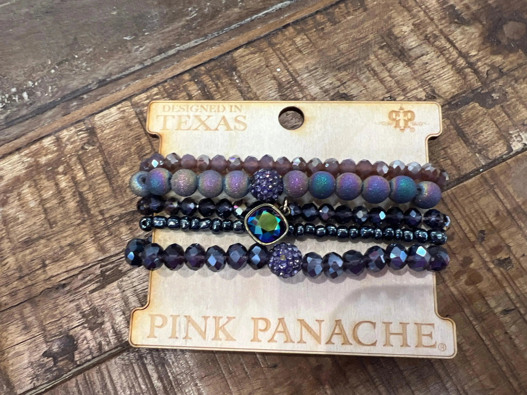 5-Layer Purple Bracelet Stack on Simply Obsessed