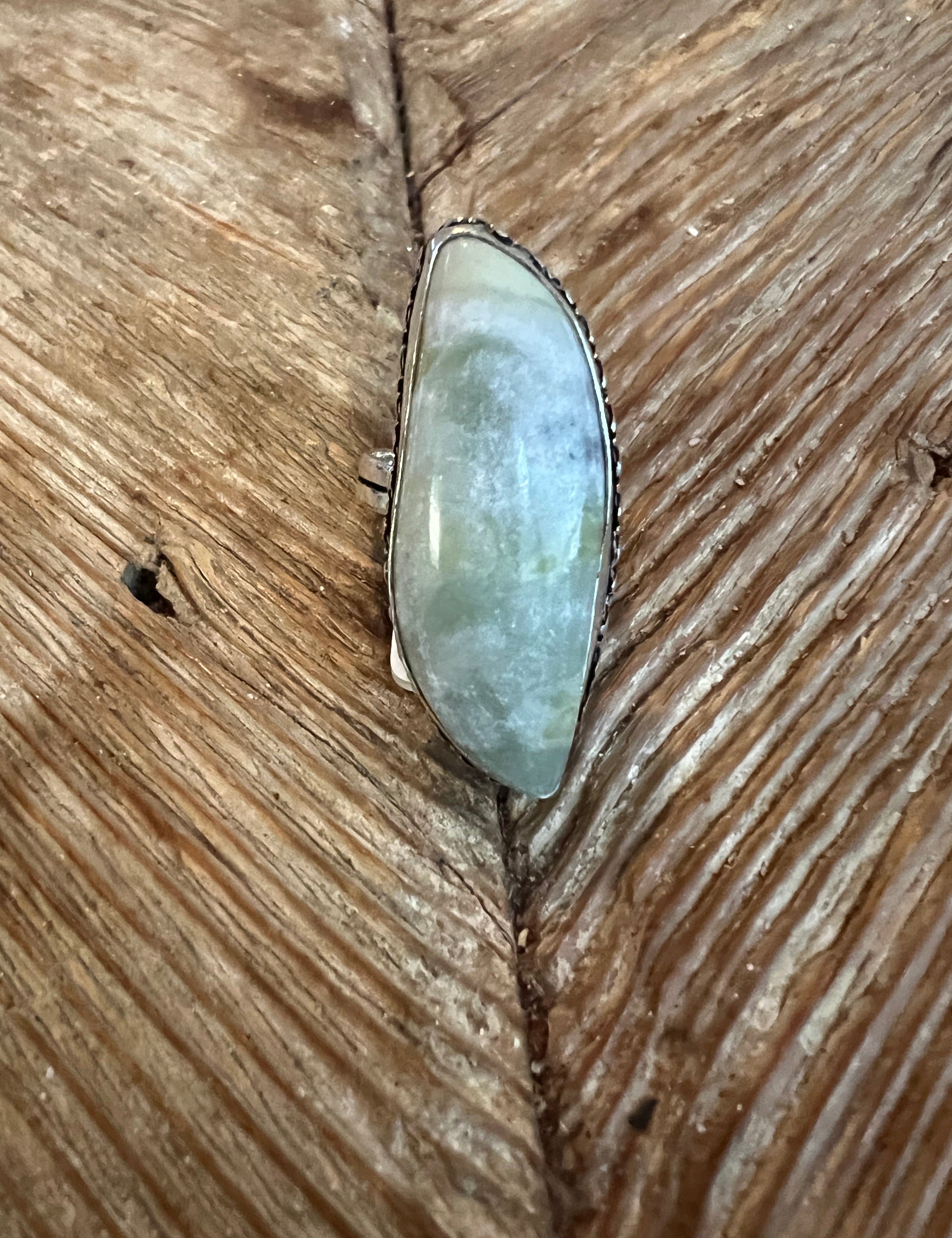 #5 One of a Kind Aquamarine Turkish Silver Ring (Size 8.5) on Simply Obsessed