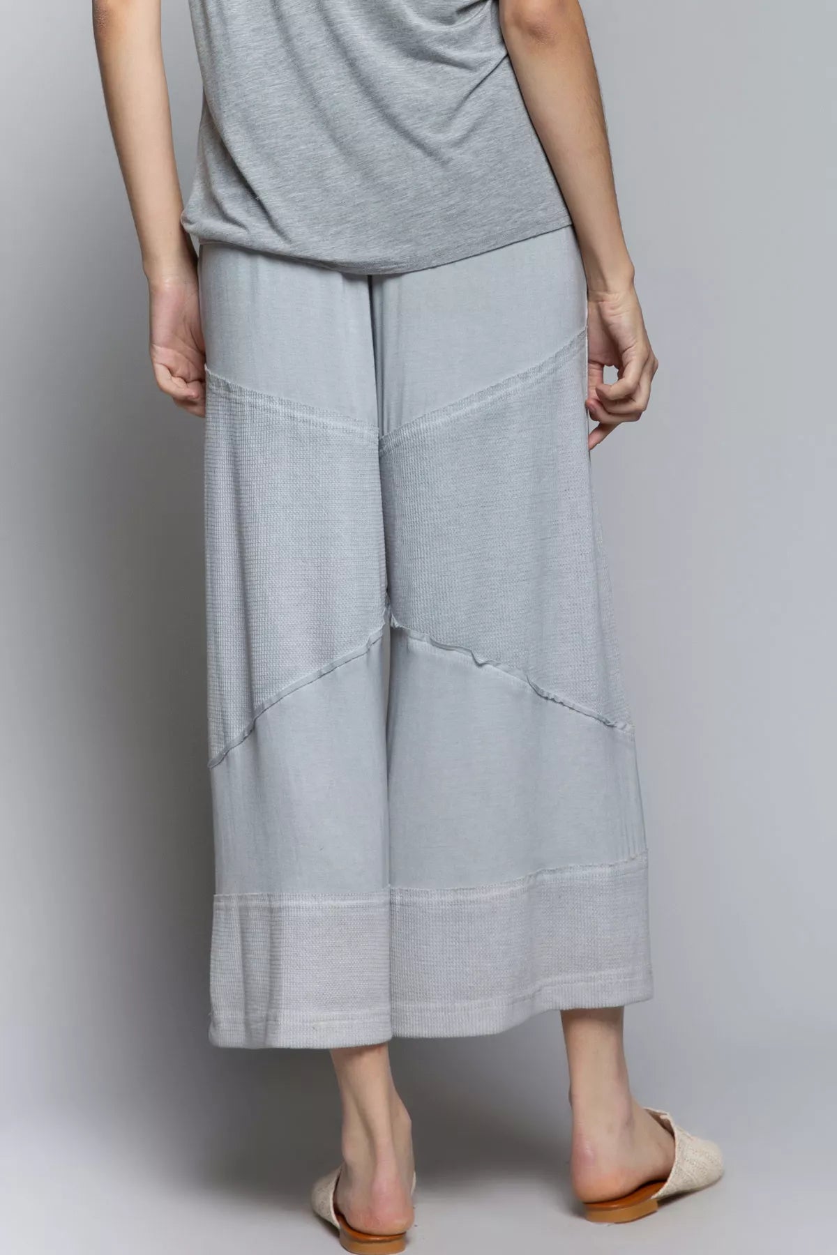 POL Elastic Waistband Wide Leg Pants with Drawstring on Simply Obsessed