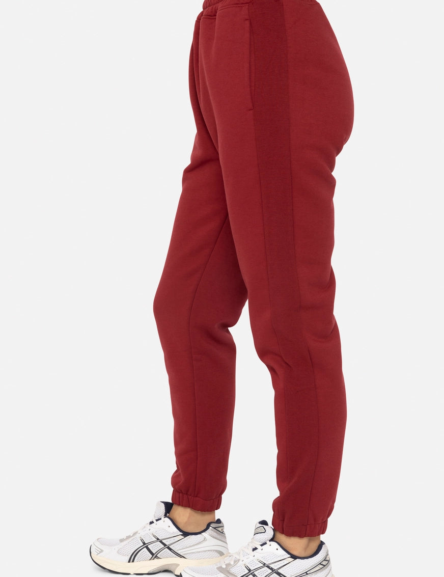 MONO B DOORBUSTER Cotton Fleece Joggers-RED VELVET on Simply Obsessed