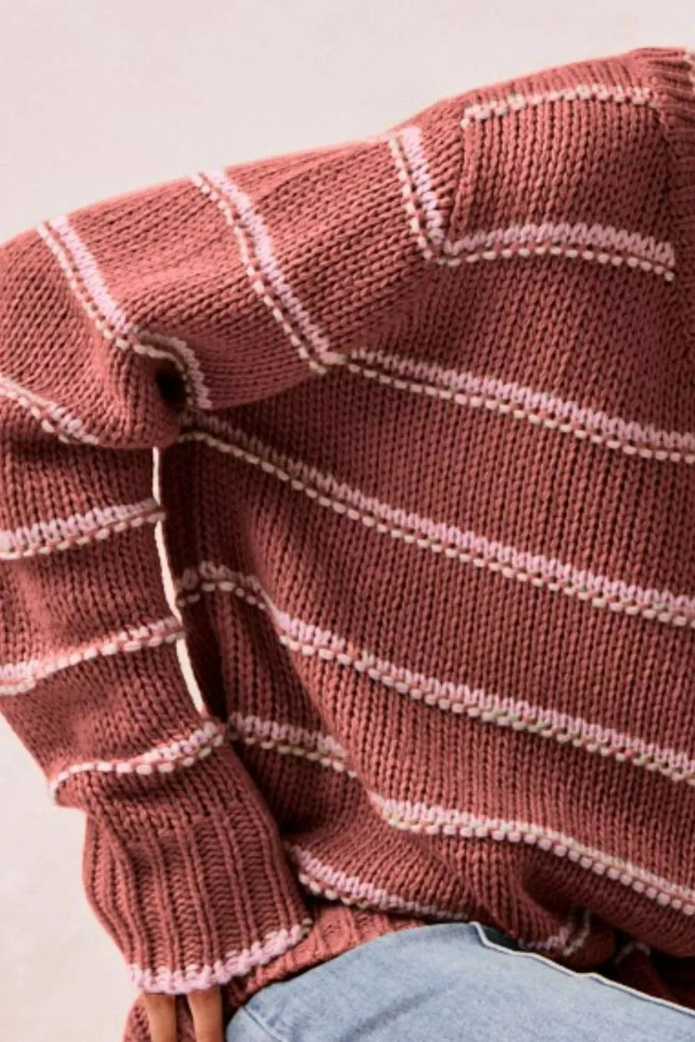 BIBI Striped Long Sleeve Sweater on Simply Obsessed