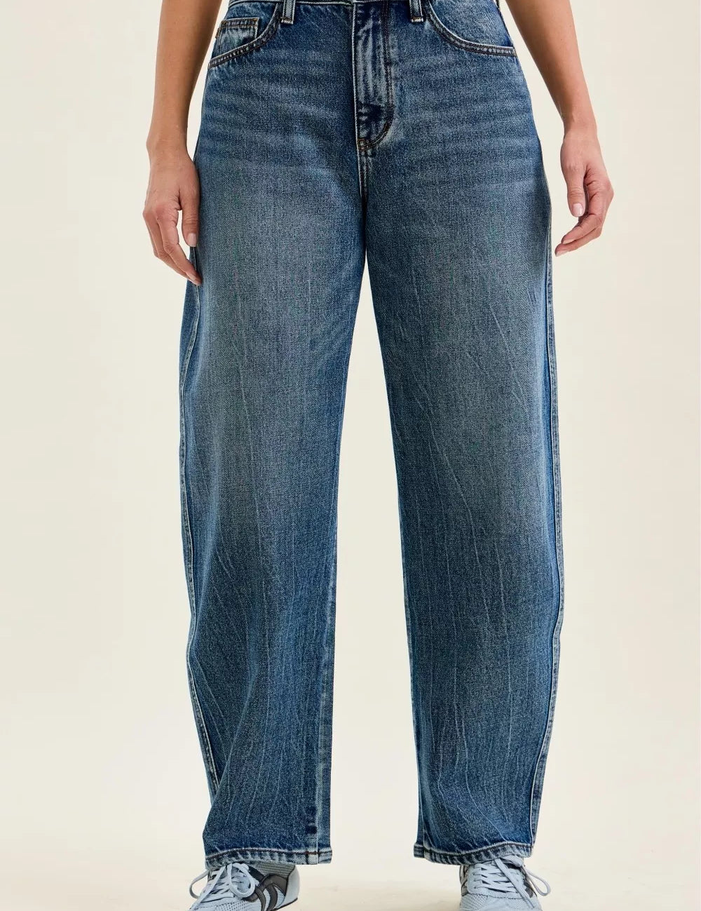 JUDY BLUE High Waist R.m. "Marlow" Arc Dk Time Weathered Indigo Jeans on Simply Obsessed