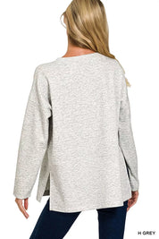 Zenana Scuba Side Slit Top and Pants Set on Simply Obsessed