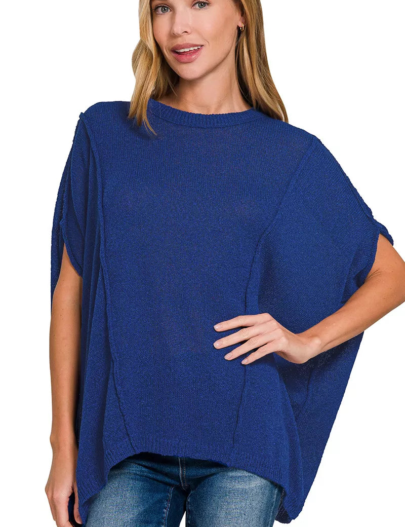 ZENANA Drop Shoulder Short Sleeve Knit Top on Simply Obsessed