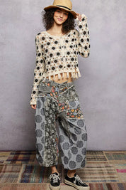 POL Openwork Floral Crochet Cardigan with Tassel Hem on Simply Obsessed
