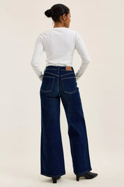 JUDY BLUE High-Waisted Wide-Leg Dark Wash Jeans on Simply Obsessed