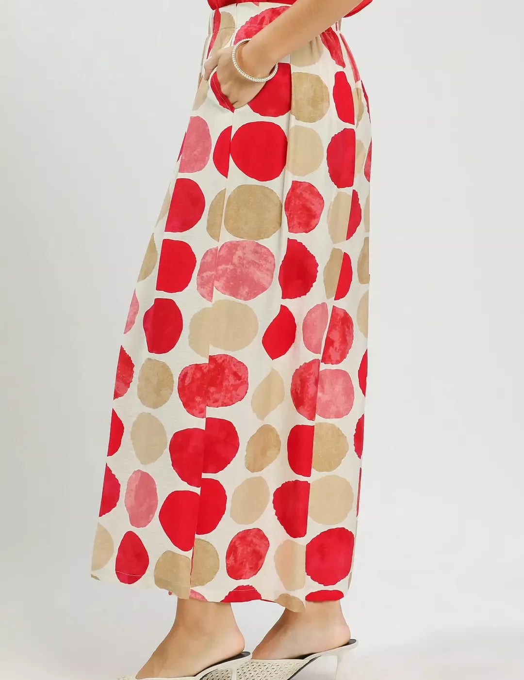 UMGEE Dot Print Wide Leg Pants on Simply Obsessed