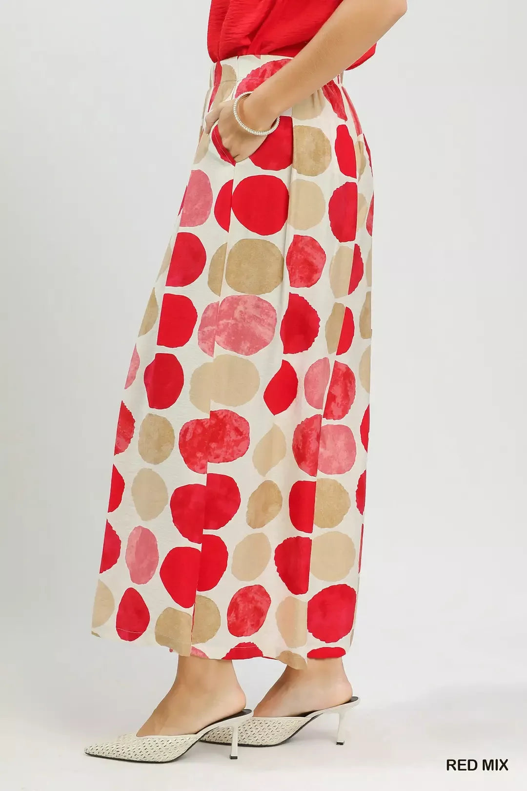 UMGEE Dot Print Wide Leg Pants on Simply Obsessed