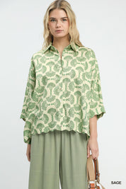 UMGEE Printed Button Down Shirt **DEBUT SALE** on Simply Obsessed