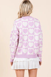 Mittoshop Checkered Heart Button Down Cardigan on Simply Obsessed