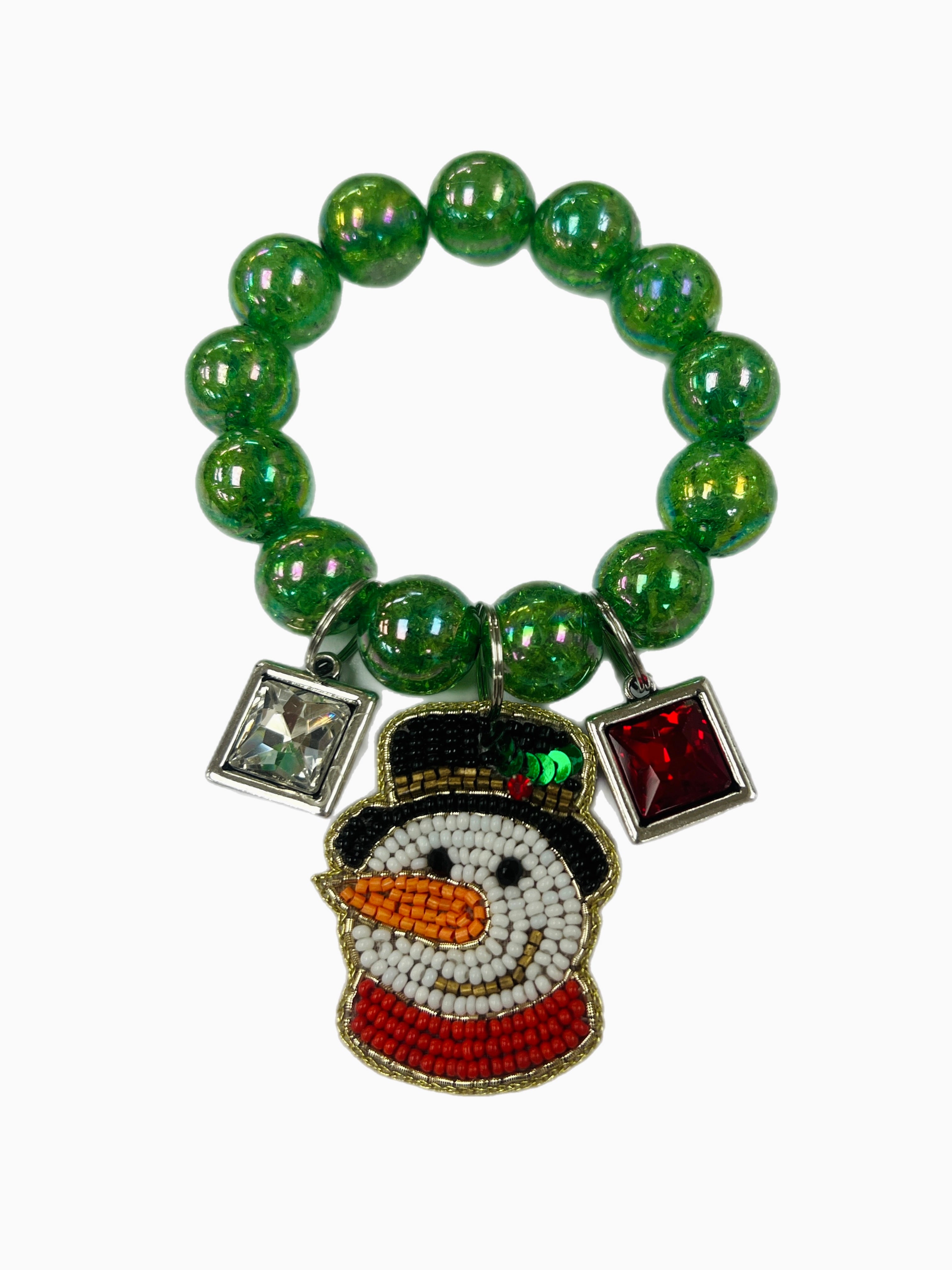 ATG Snowman Triple Charm Stretch Bracelet