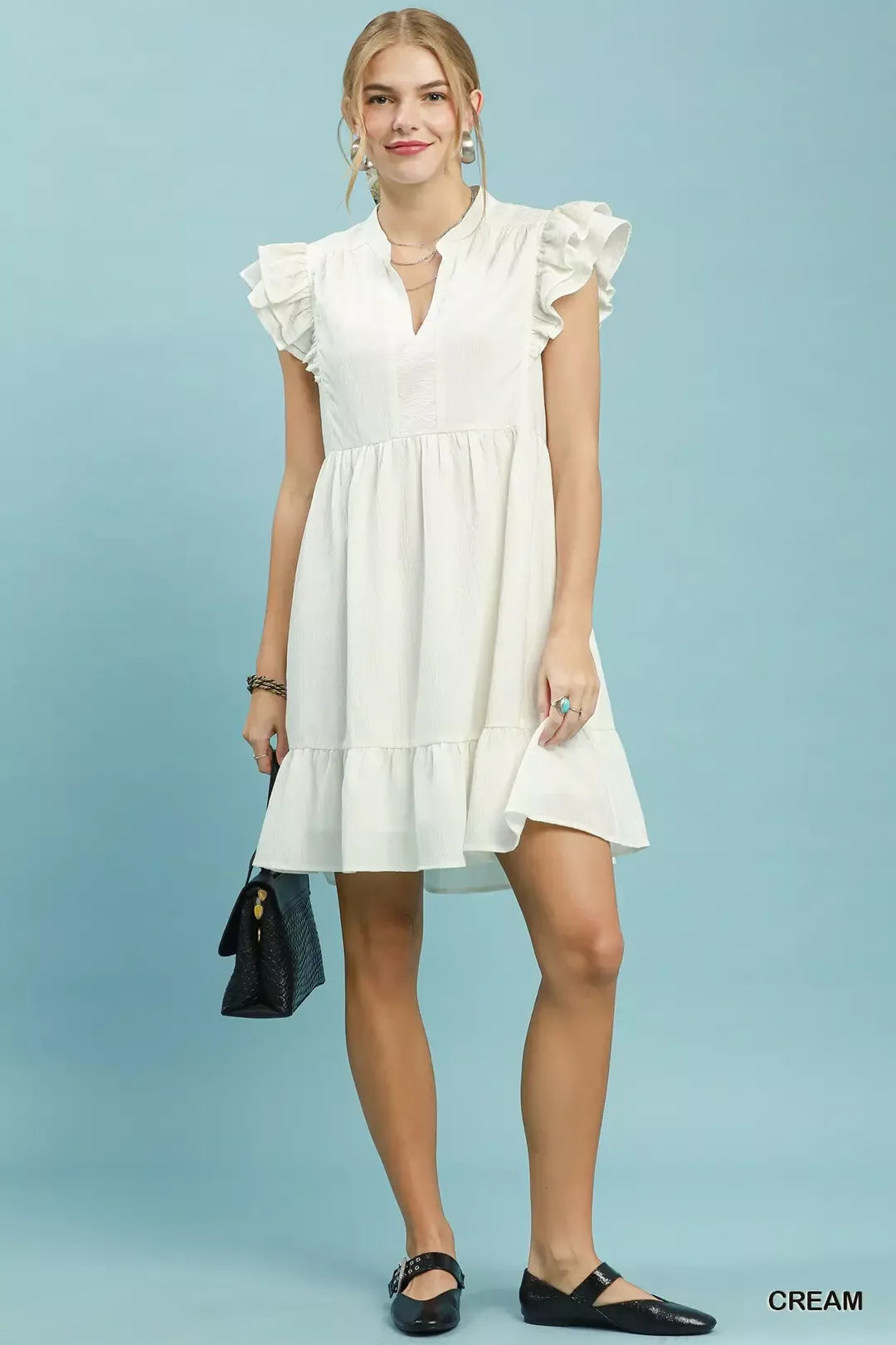 UMGEE Ruffle Sleeve Babydoll Dress on Simply Obsessed