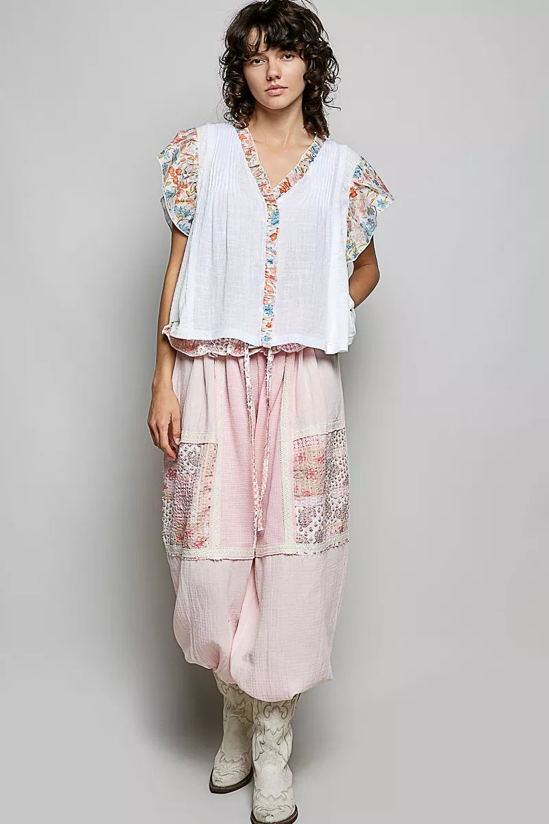 POL V-Neck Floral Ruffle Sleeve Blouse on Simply Obsessed