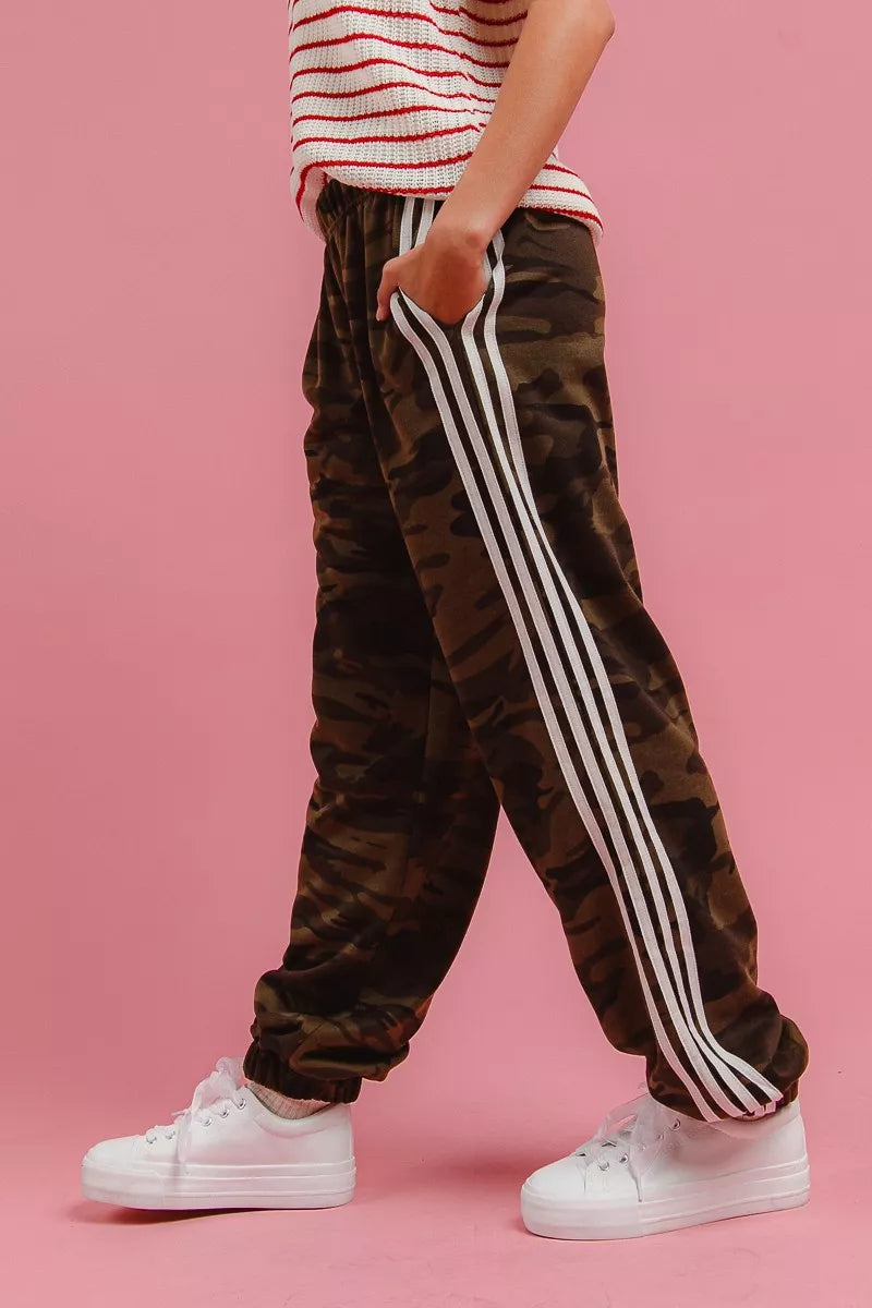 BIBI Side Lines Camouflage Track Pants on Simply Obsessed