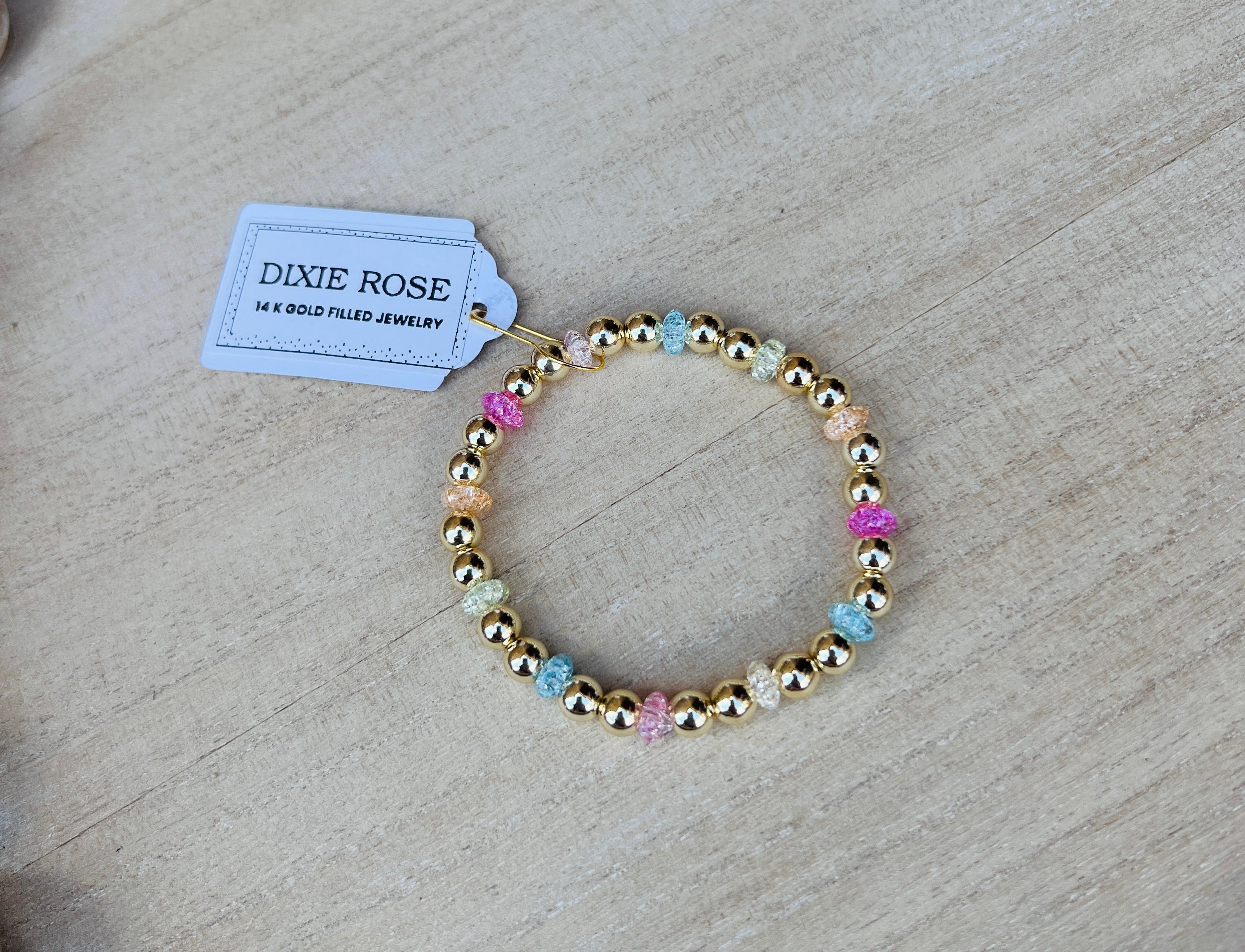 DIXIE ROSE 14K Gold Filled Colorful Gold Bracelet on Simply Obsessed
