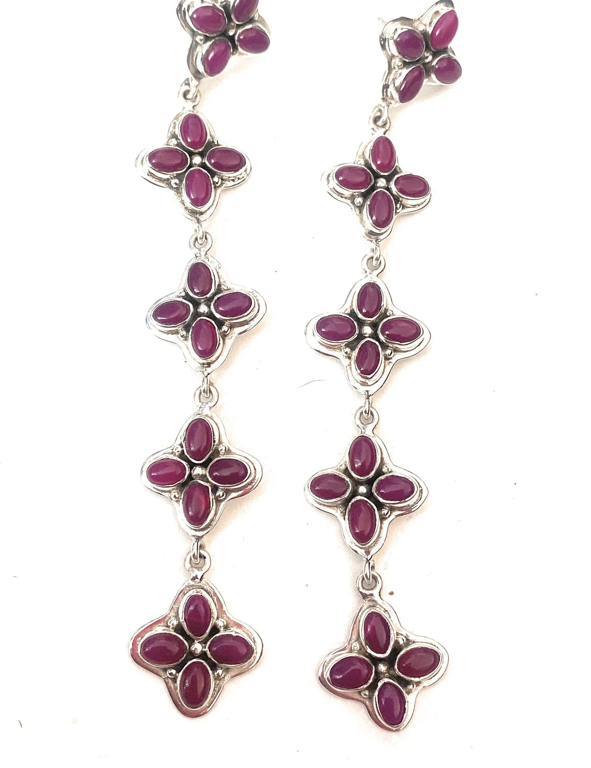 NIZHONI Handmade Pink Onyx Sterling Silver Dangles **SALE** on Simply Obsessed