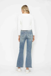 JUDY BLUE Full Size Tummy Control Back Embroidered Pocketed Bootcut Jeans Plus Size on Simply Obsessed