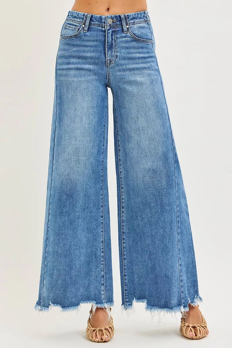 RISEN High Rise Ankle Wide Jeans on Simply Obsessed