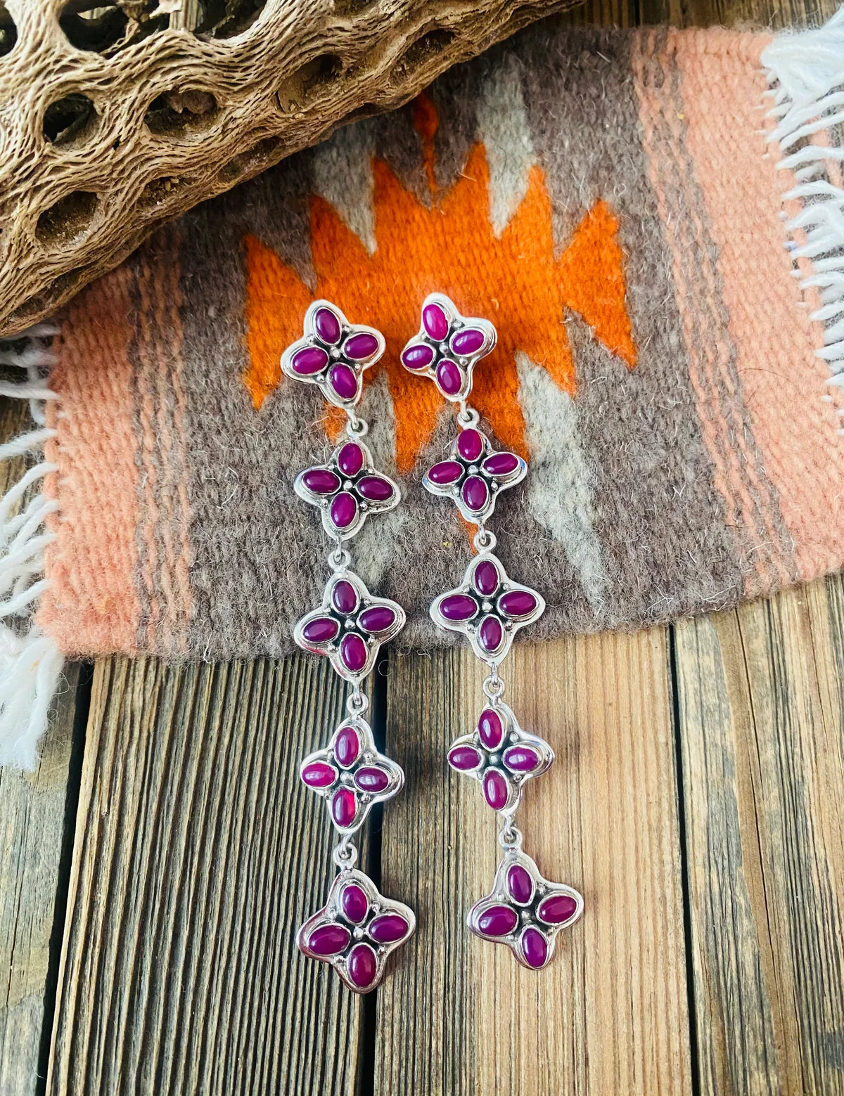 NIZHONI Handmade Pink Onyx Sterling Silver Dangles **SALE** on Simply Obsessed