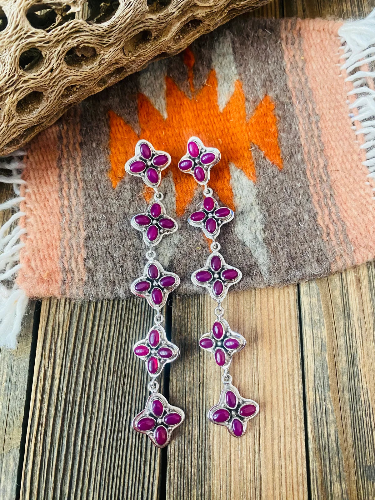 NIZHONI Handmade Pink Onyx Sterling Silver Dangles **SALE** on Simply Obsessed