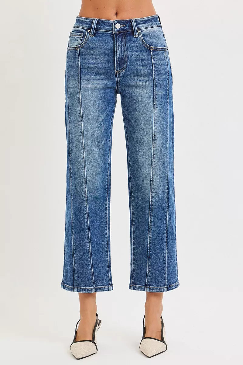 RISEN High Rise Crop Straight Jeans on Simply Obsessed