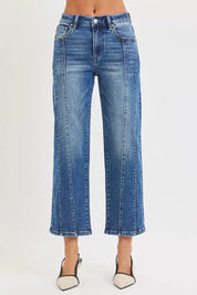 RISEN High Rise Crop Straight Jeans on Simply Obsessed