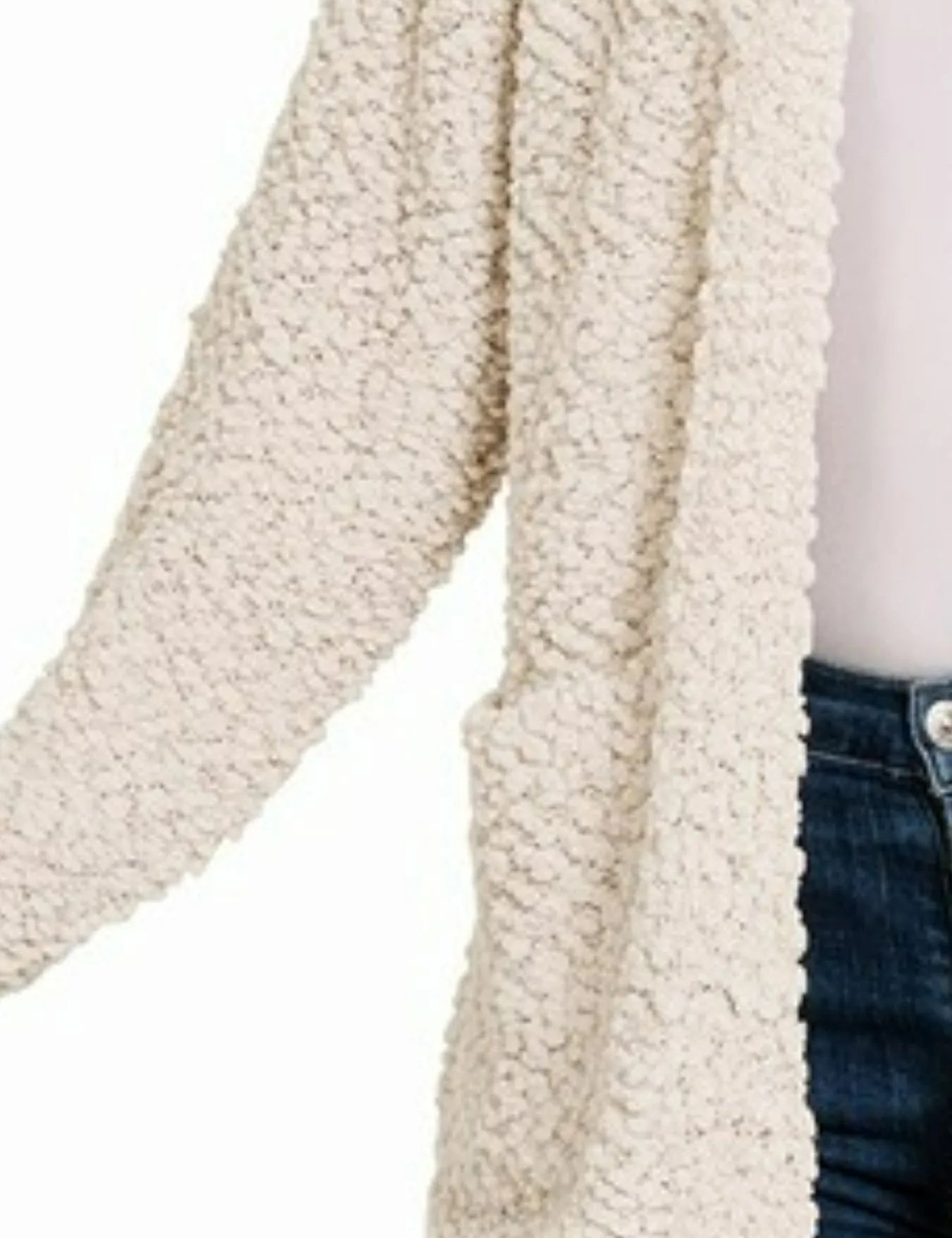 ZENANA Long Sleeve Popcorn Sweater Cardigan with Pockets on Simply Obsessed