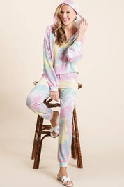 BiBi Tie Dye French Terry Casual Pants on Simply Obsessed
