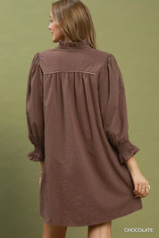 UMGEE Textured Puff Sleeve Mini Dress **DOORBUSTER** on Simply Obsessed