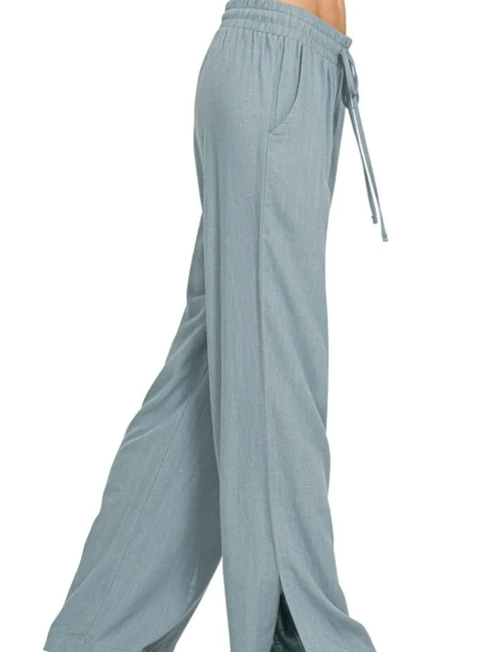 Zenana Linen Drawstring Pants on Simply Obsessed