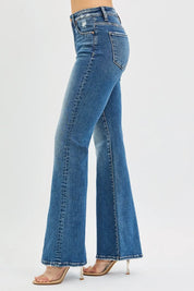 RISEN Full Size Tummy Control High Rise Flare Jeans Plus Size on Simply Obsessed