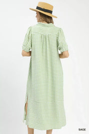 UMGEE Gingham Midi Dress with Side Pockets on Simply Obsessed