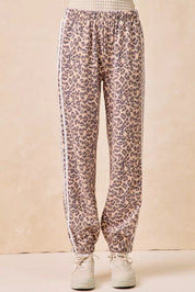 BIBI Side Lines Leopard Track Pants on Simply Obsessed