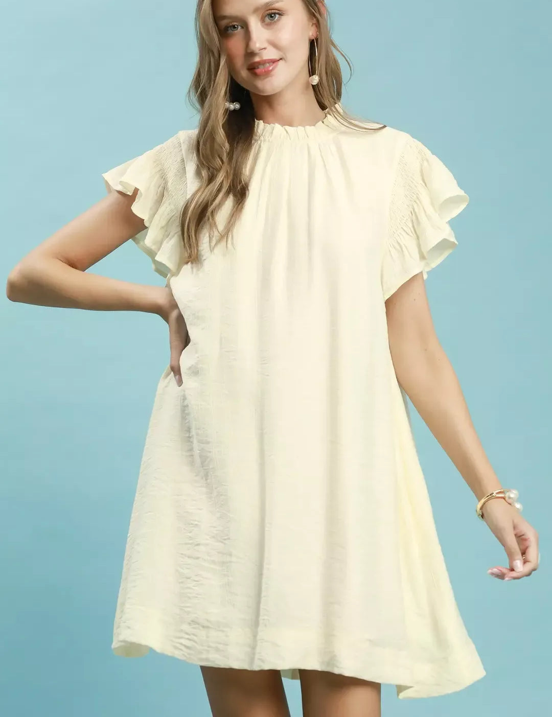 UMGEE Ruffle Flutter Sleeve Dress on Simply Obsessed