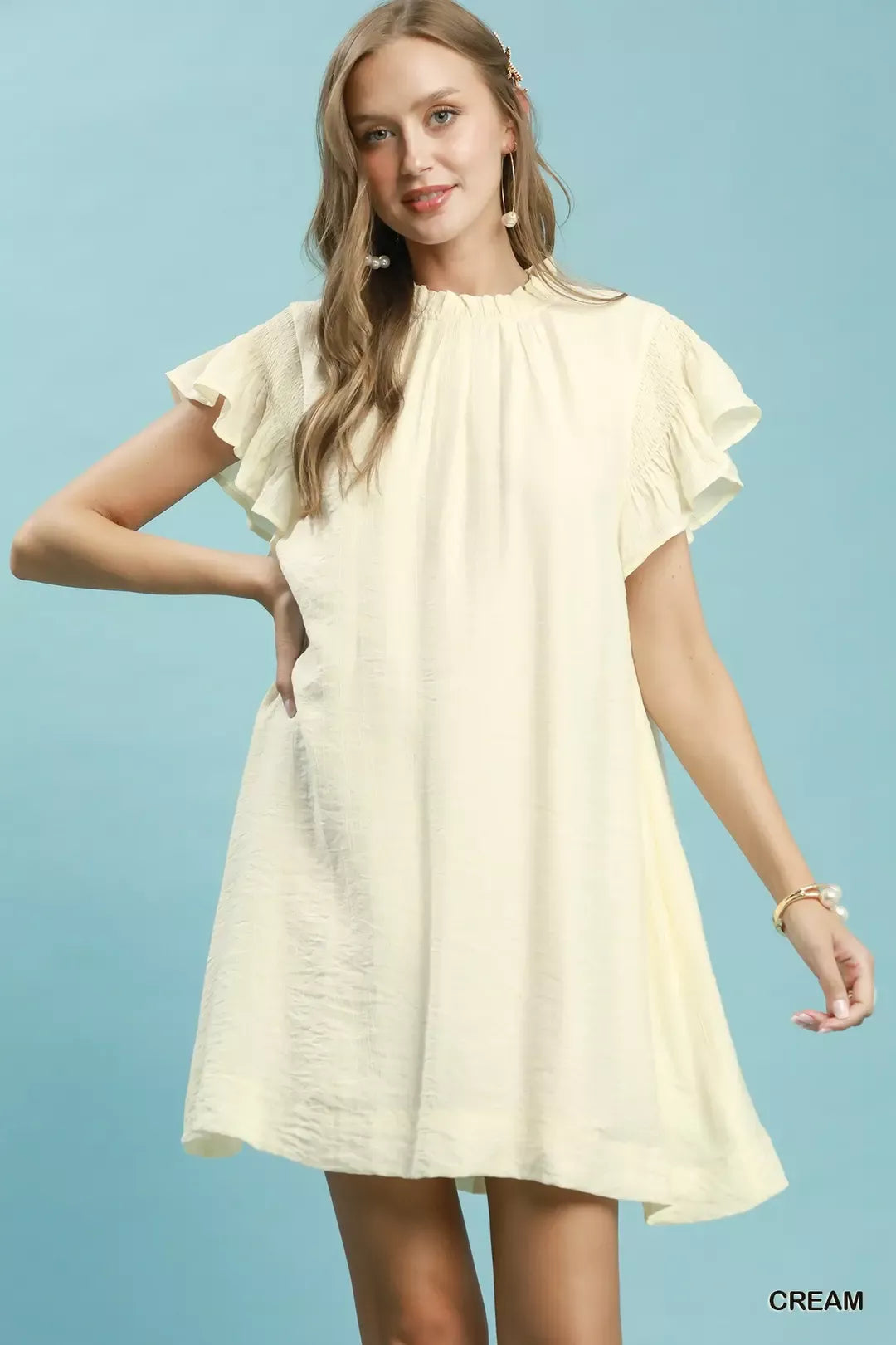 UMGEE Ruffle Flutter Sleeve Dress on Simply Obsessed