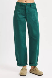 RISEN High Rise Ankle Cuffed Barrel Pants on Simply Obsessed