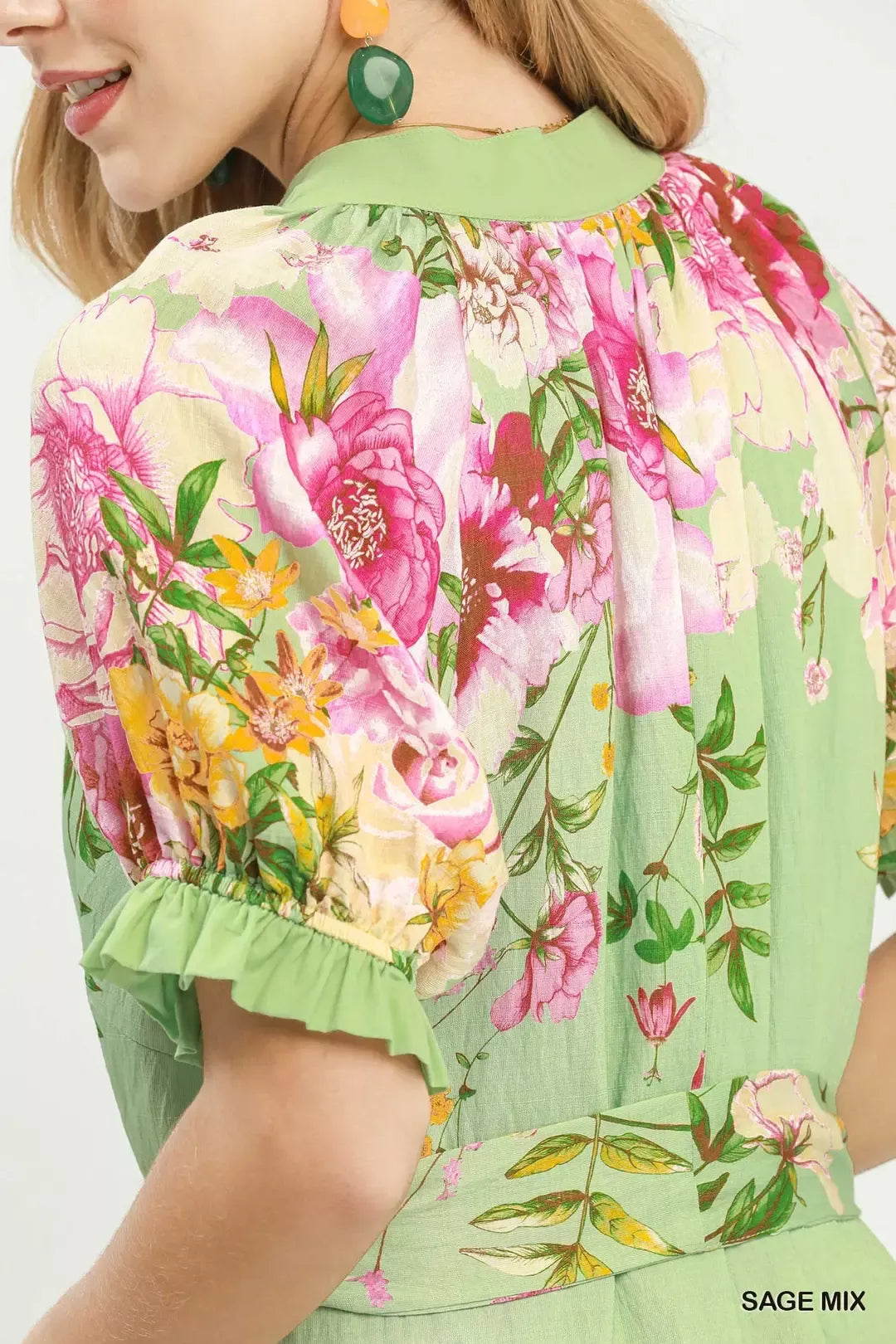 Umgee Mix Floral Border Print Midi Dress on Simply Obsessed