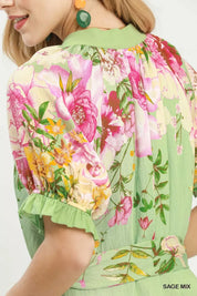 Umgee Mix Floral Border Print Midi Dress on Simply Obsessed