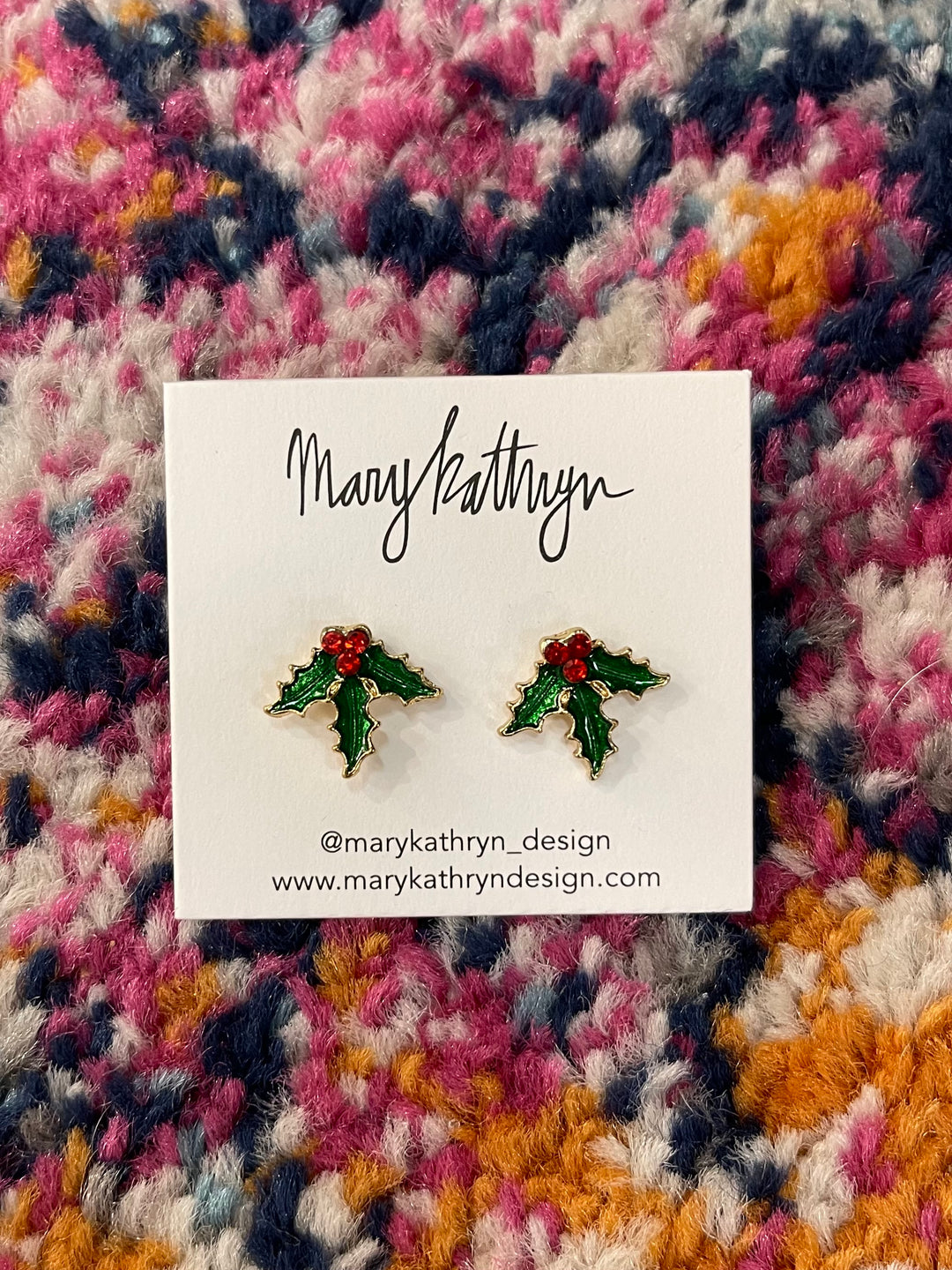 Kiss Me Under The Mistletoe Studs by Mary Kathryn Design on Simply Obsessed