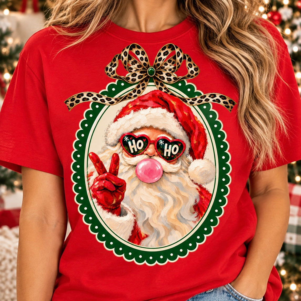 WS: T-SHIRT JUNKIE Ho Ho Santa Bling Tee-DIRECT TO GARMENT on Simply Obsessed