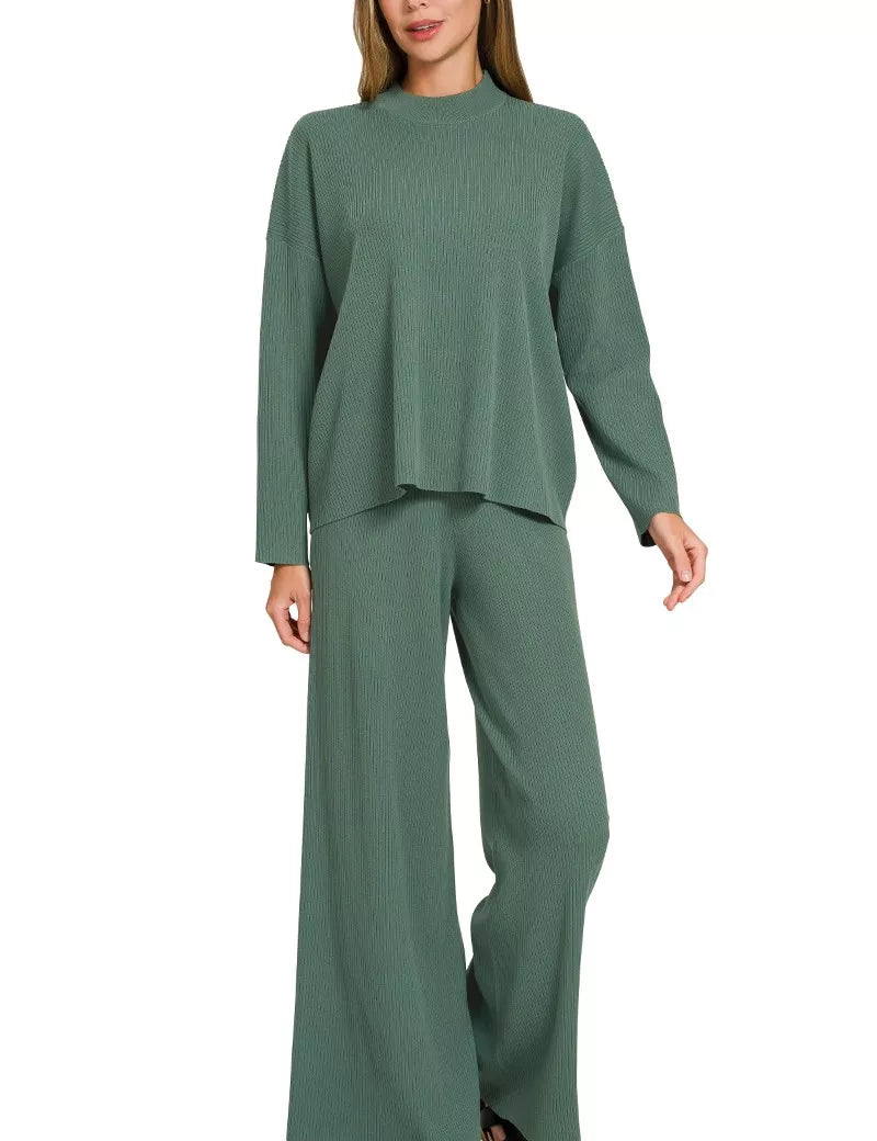 ZENANA Viscose Sweater Top & Pants Set **DOORBUSTER** on Simply Obsessed