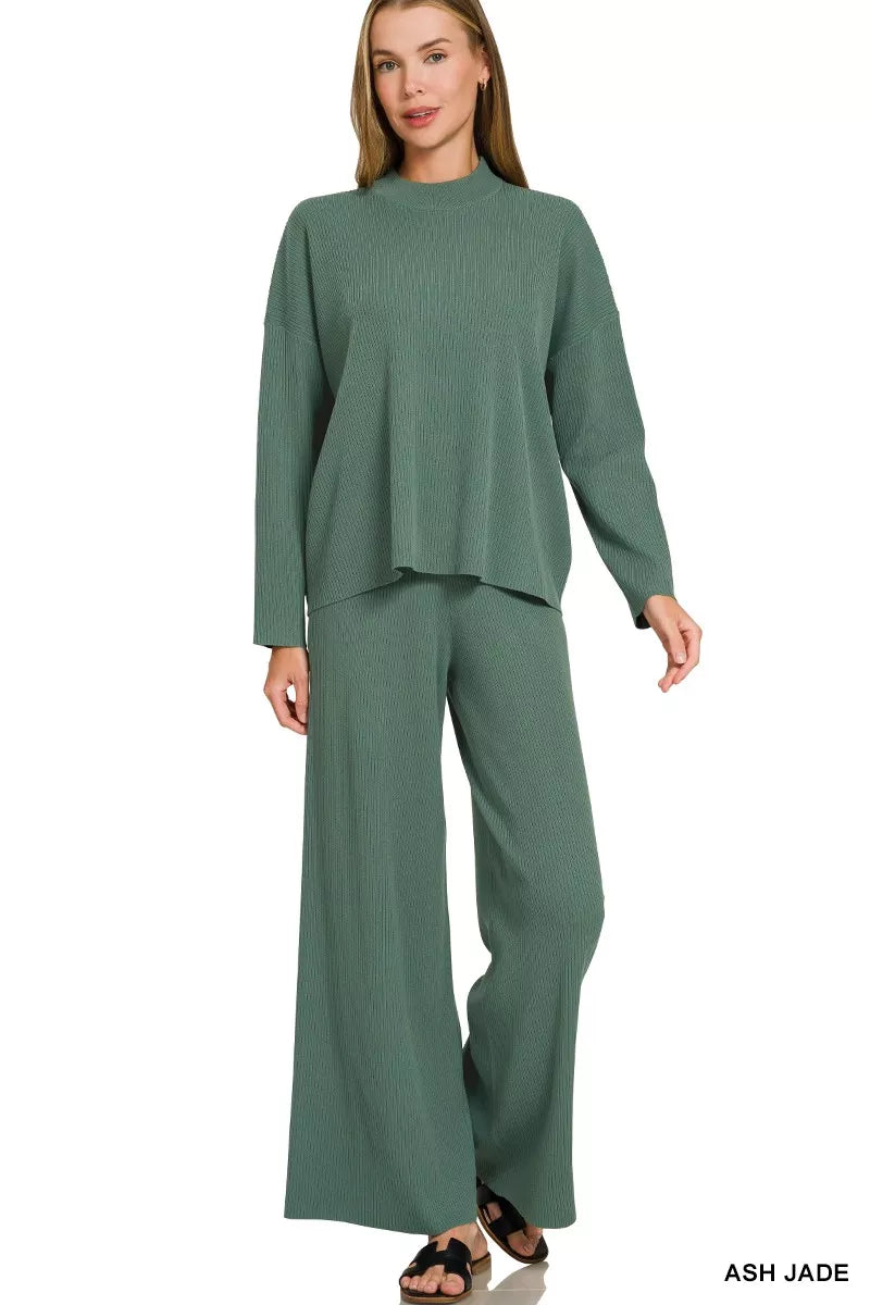 ZENANA Viscose Sweater Top & Pants Set **DOORBUSTER** on Simply Obsessed