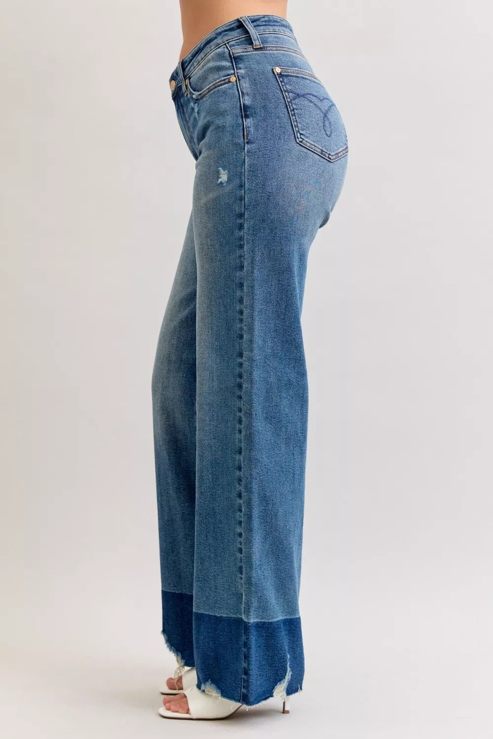 Judy Blue Raw Hem High Waist Column Straight Jeans on Simply Obsessed