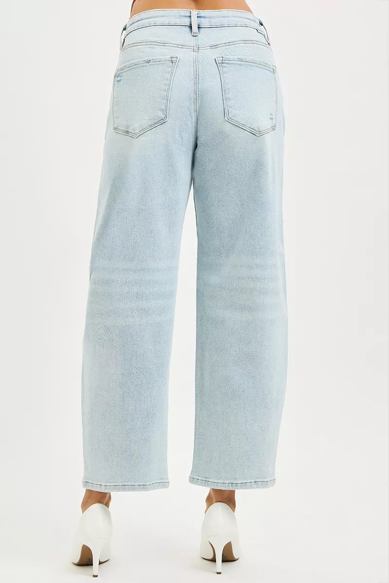 RISEN High Rise Crop Barrel Jeans on Simply Obsessed