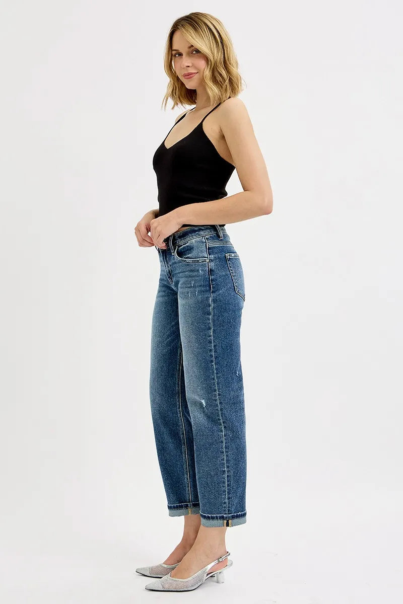 RISEN Full Size Low Rise Crop Boyfriend Jeans Plus Size on Simply Obsessed