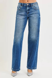 RISEN Full Size Slouchy Baggy Jeans Pocket Side Seam Detail Plus Size on Simply Obsessed